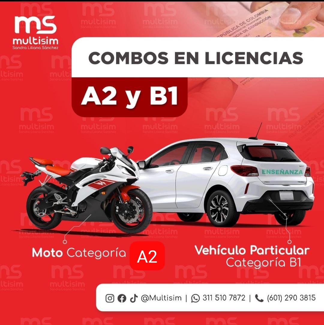 licencia doble categoria combo a2 y B1